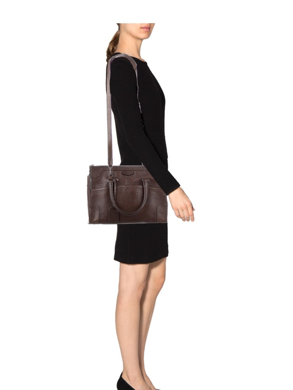 Reed Krakoff Dark Brown Embossed Leather Satchel - Picture 4 of 16